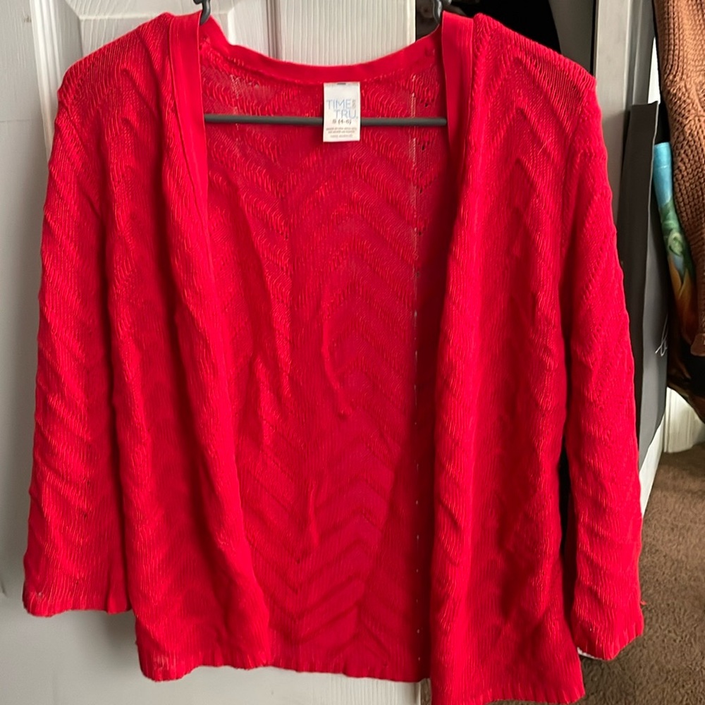 Small Time and True red sweater